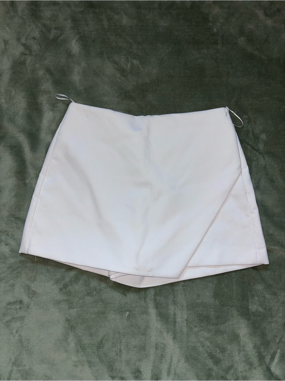 Zara White Asymmetrical Wrap Skort